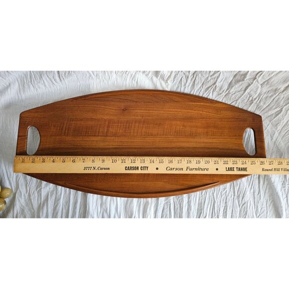Vintage Staved Teak Surfboard Wood Danmark Tray Jens Quistgaard Made in Denmark, - Picture 5 of 10